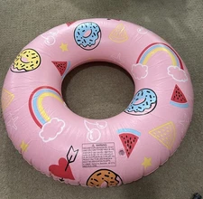 Bluescape Pink Sweets Inflatable Swim Tube Pool Float 