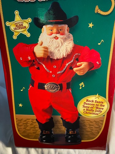 Holly Jolly Rock Santa Alan Jackson Animated Santa 16" T Netzteil Orig Box - Bild 15 von 21