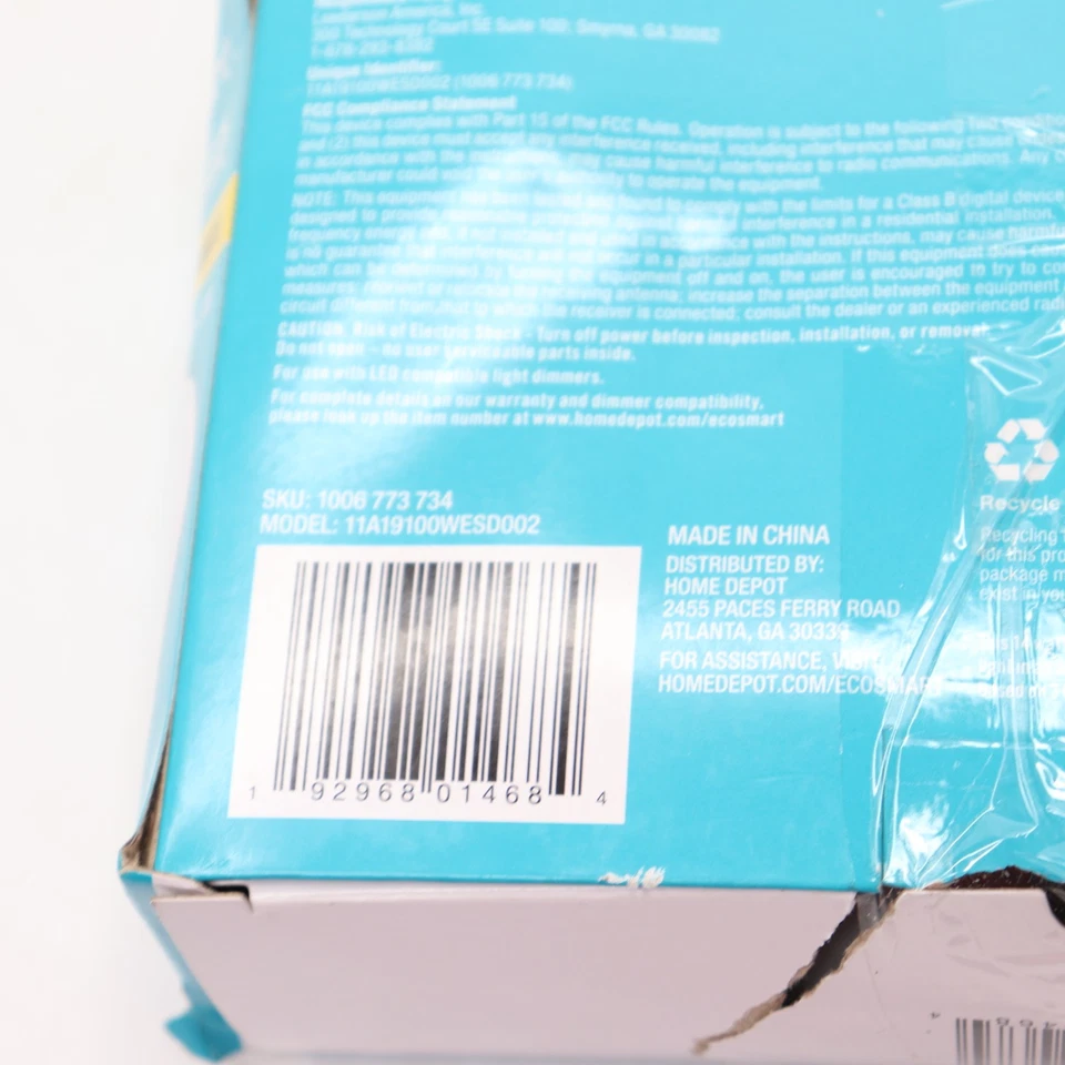 (4-Pk) EcoSmart A19 Dimmable LED Light Bulb Bright White 100-Watt Equivalent - Image 3 of 4