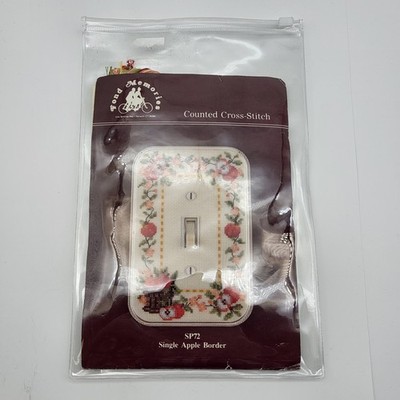 Vintage Fond Memories Apple Border Counted Cross Stitch kit switch plate cover