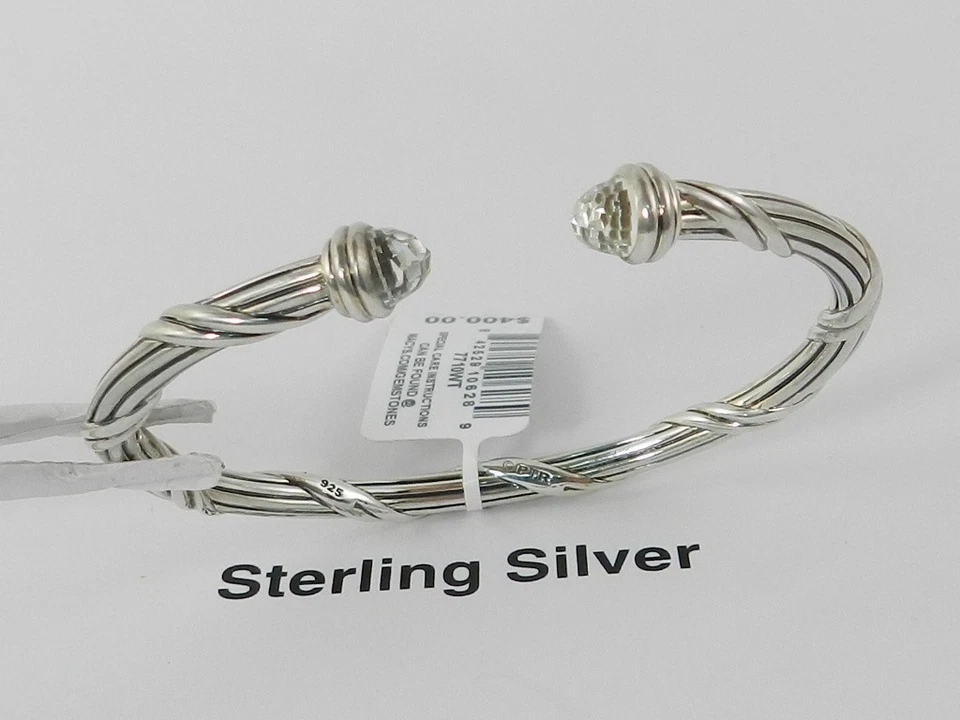 Brazalete Peter Thomas Roth Topacio Blanco (2-3/4 ct. t.w.) en plata de ley Foto 3 de 4