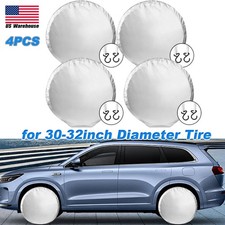 4pcs Silver Car Sun Rain Wheel Protecter 30-32 Inch Waterproof Rv Tire Covers