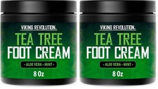 Viking Revolution Tea Tree Foot Cream for Dry Cracked 8 Ounce Pack of 2
