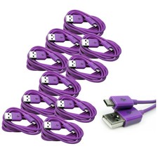 10X 6FT MICRO USB DATA SYNC CHARGER CABLE PURPLE DROID HTC EVO ONE NEXUS KINDLE
