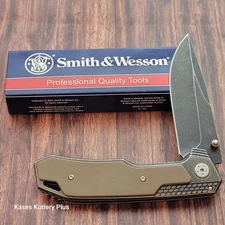 Smith & Wesson SW609W Desert Warrior Pocket Frame Lock Knife Tan G10 Handles 