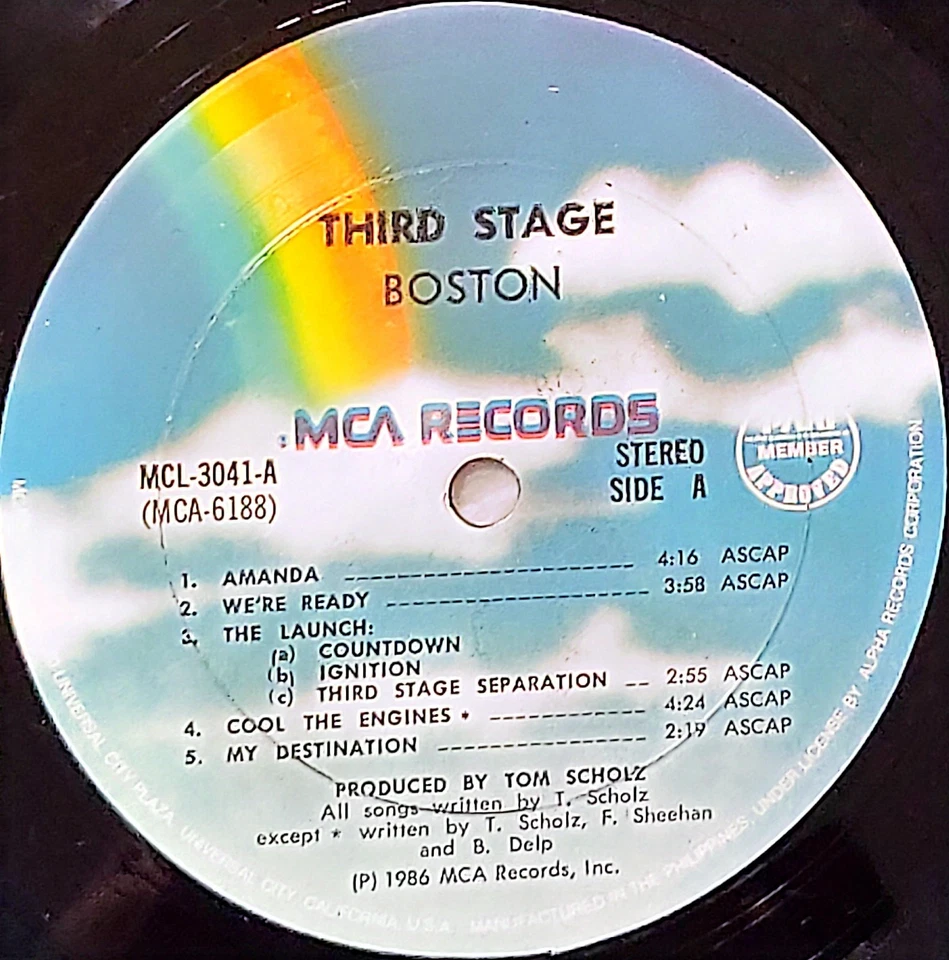 Boston – Third Stage Vinyl LP 1986 MCA-6188 – Includes Amanda – Classic Rock – V Foto 3 de 4