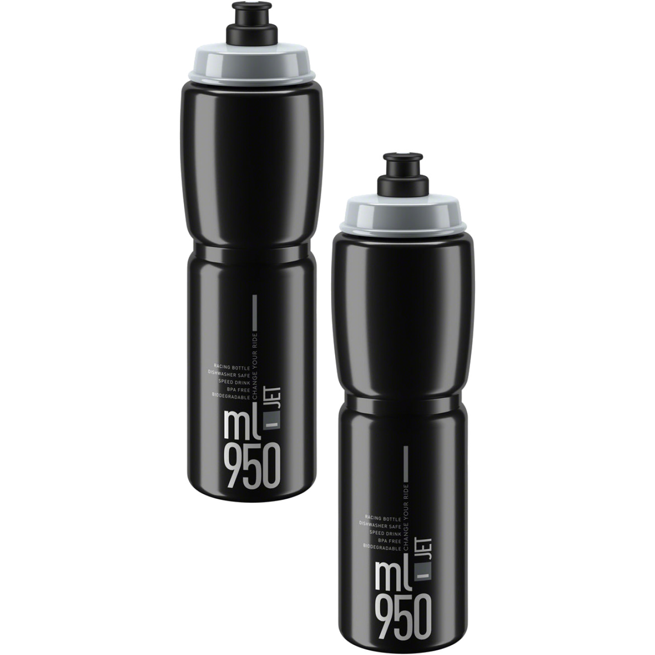 Pack of 2 Elite SRL Jet Water Bottle - 950ml BlackGray 5790₽