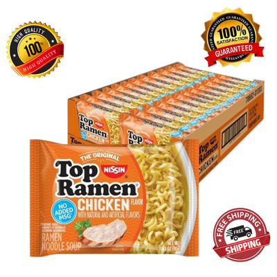 Nissin Top Ramen Noodle Soup, Chicken, 3 Ounce (Pack of 24)