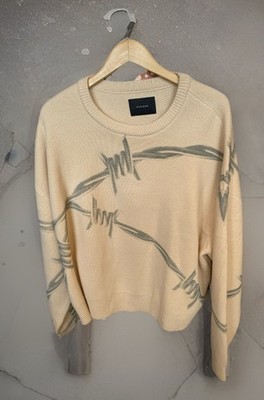 PacSun Men's Trespass Barbed Wire Print Crewneck Sweater Size Large