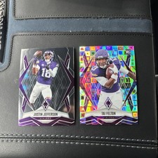 2025 Phoenix Rookie Card Tai Felton #171 Silver Prizm #171 Justin Jefferson Mint. rookie card picture