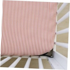 Muslin Crib Sheet by , Soft and Breathable Bed Sheets for Babies, Pink Stripes