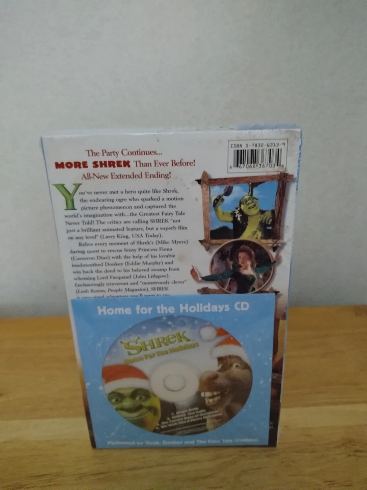 Shrek Special Edition (VHS 2001) With Home For The Holidays CD Brand New - Image 2 of 3