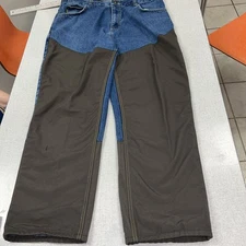 Cabelas Jeans Mens 38x30 Blue Denim Brush Double Knee Outdoor Hiking Travel