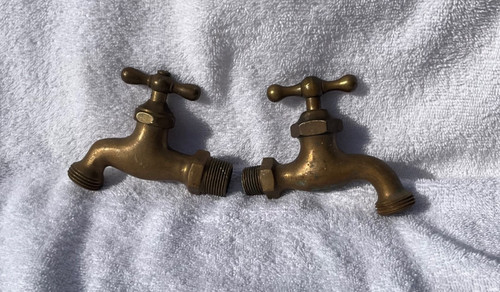 Used Hose Bibb 3/4" MIP & 1/2” MIP Connection Brass Outdoor Water Faucet Spigot