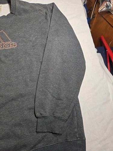 Vintage 90s Adidas Pullover Crewneck Sweatshirt Gray/orange Embroidered Large image 3