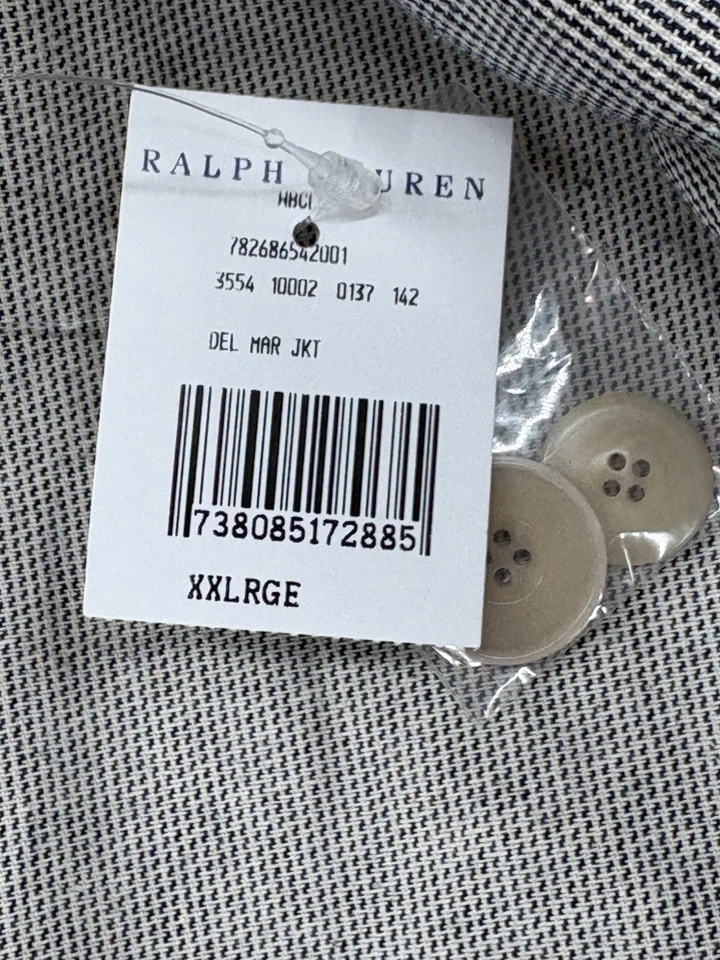 Ralph Lauren RRL Del Mar Jacket Men's XXL Blue White Cotton Weave Double RL NWT - Image 3 of 4