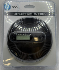 Portable CD Player FM Radio Earbuds Battery Operated Anti Skip LCD Display Onn
