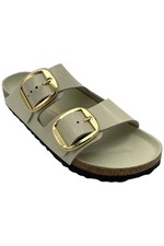 Birkenstock Women's Arizona Big Buckle Slide Sandal High-Shine Ecru
