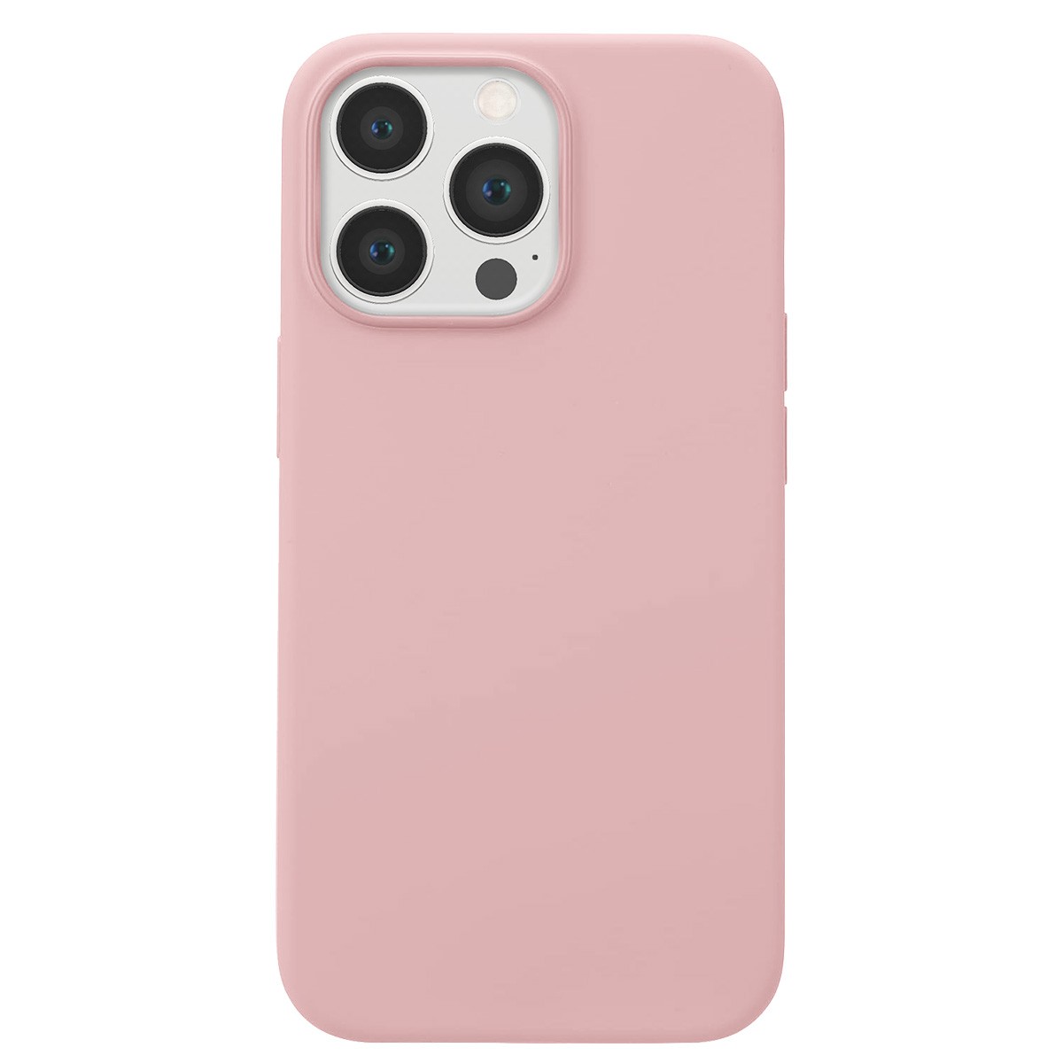 Coque silicone iPhone 13 Pro Max rose Jaym avec microfibre