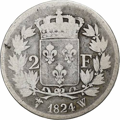 [#1279757] Frankrijk, Louis XVIII, 2 Francs, 1824, Lille, Zilver, FR, Gadoury:51 - Afbeelding 2 van 2