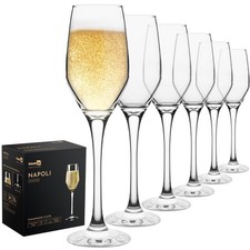 6x Glass Champagne Flutes Prosecco Wine Wedding Party Glasses Gift Set 230ml 