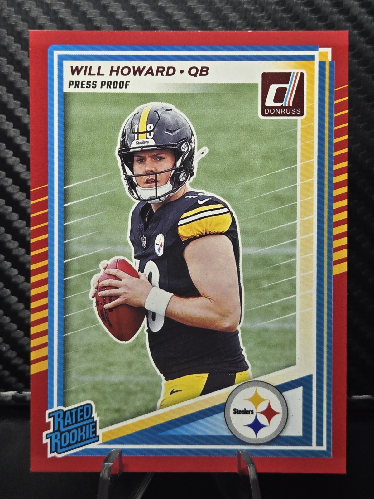 2025 Panini Donruss - Rated Rookie Will Howard #309 Press Proof Red (RC)