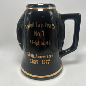 Vintage Fireman’s Suit Shaped Ceramic Mug Adelphia NJ 1977