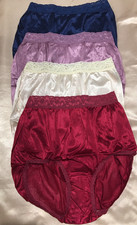 Vtg Shiny Bright Purple Hi Cut Nylon Brief Granny Panties 7