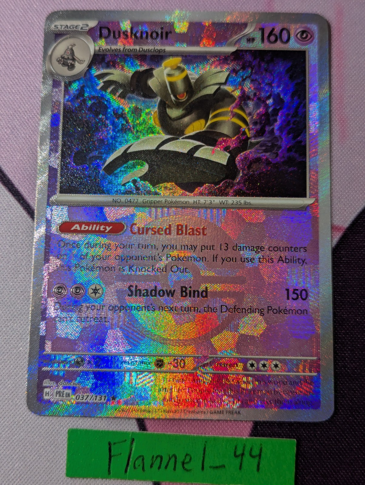 Dusknoir (Poke Ball Pattern) 037/131 Prismatic Evolutions Holo LP Pokemon TCG