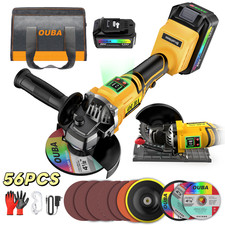 OUBA Cordless Angle Grinder 20V Brushless 4-1/2" 9500RPM w/Stand 56PC for DeWalt