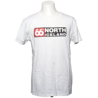 66 North, T-shirt, Größe: L, Weiß/Rot/Schwarz, Bio-Baumwolle, Print, Herren #iQ4