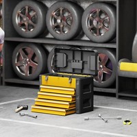 Homcom Werkzeugkiste, 49,7 X 25,3 X 40,7 Cm Werkzeugkasten Mit 4 Schubladen