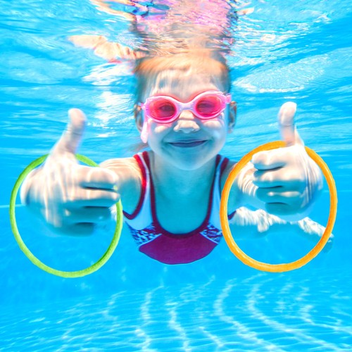 Paquete de 12 anillos multicolores de buceo para piscina juguetes para niños fiesta de verano 6,3 pulgadas - Imagen 3 de 10