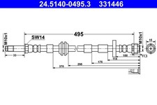 2x Bremsschlauch ATE 24.5140-0495.3/2x für AUDI A8 D4 4H2 4H8 4HC 4HL TFSI TDI