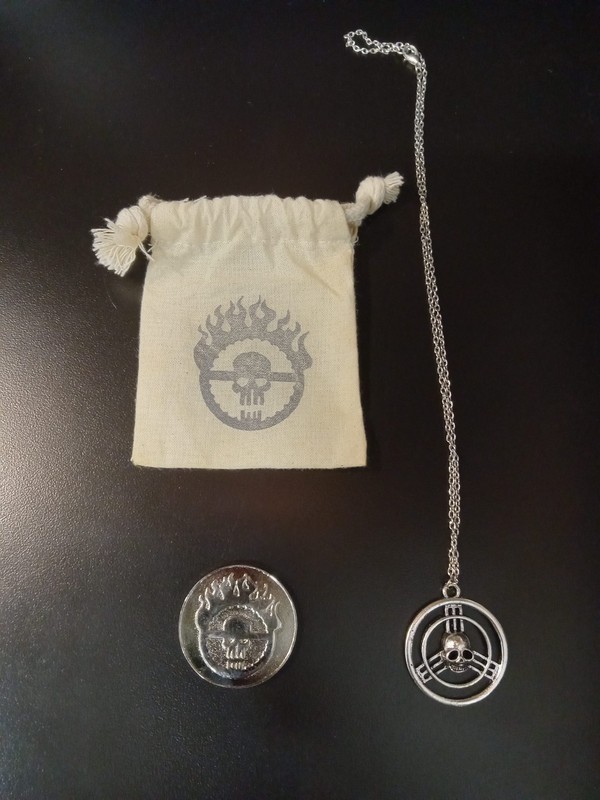 MAD MAX Fury Road Steering Wheel Skull PENDANT Necklace & Warboys Coin Combo!