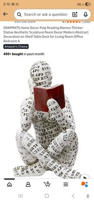 GRAPMKTG Reading Thinker Sculpture Modern Abstract Human Figure Carvings