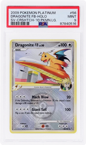 2009 Dragonite Fb Holo Crosshatch '10 League PSA 9