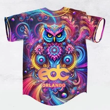 Edc Orlando 2025 EDM Festival Owl Baseball Jersey