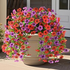 INQCMY 2Pcs Artificial Fake Hanging Flowers for Outdoors UV Resistant Artificial