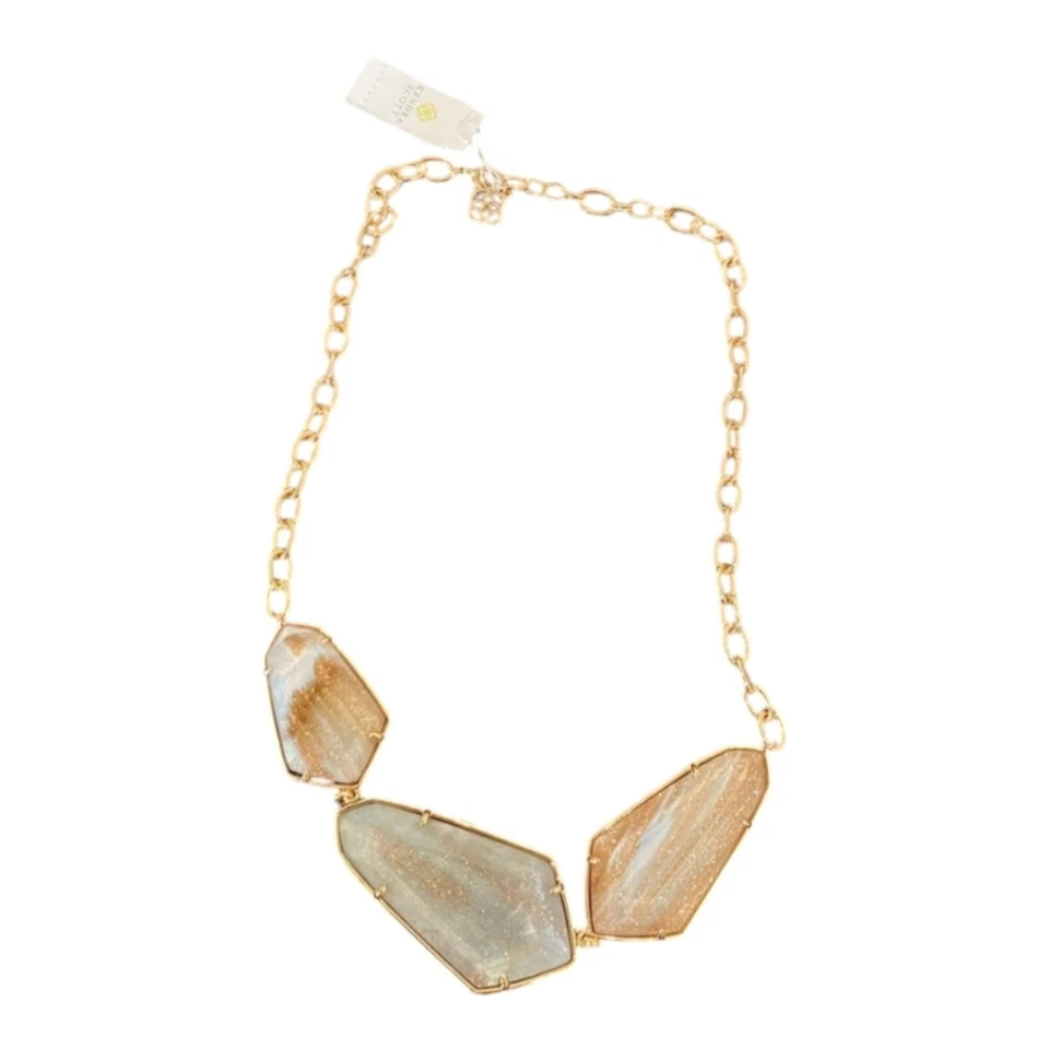 Collar Kendra Scott Violeta Declaración Oro Rosa Con Bolsa para el Polvo ¡Nuevo!! Foto 3 de 4