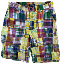 Vintage Polo Ralph Lauren Boys 16 Patchwork Waist 26" Vibrant Colorful Shorts