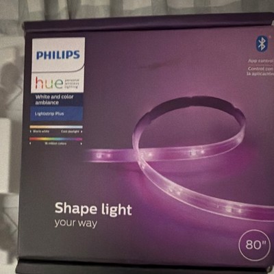 Philips Hue Lightstrip Plus Bluetooth Smart LED 80in Multicolor Dimmable