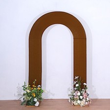 8ft CINNAMON BROWN Fitted Spandex Open Arch Double Sided Backdrop STAND COVER