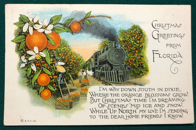 #ad #ad 1926 Florida Christmas Train amp; Orange Grove Postcard Ocala FL Postmarked $14.95