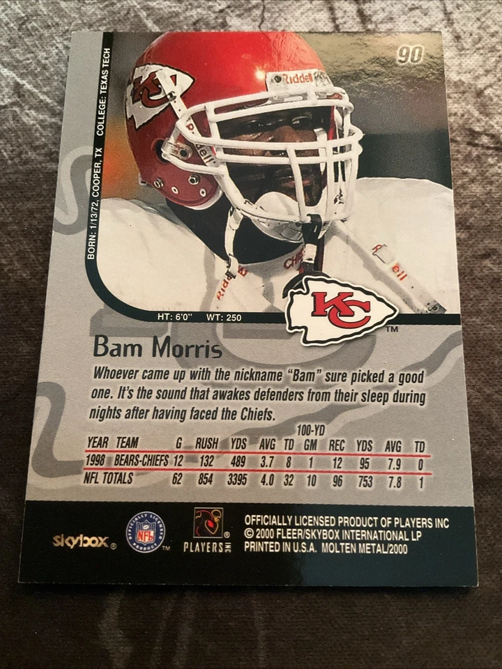 1999 Skybox Molten Metal - Bam Morris #90 - Image 2 of 2