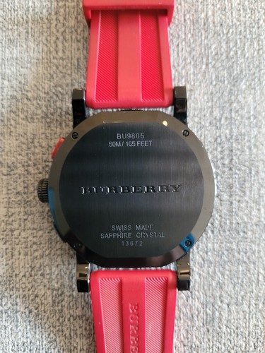 Burberry Black Dial The City Red Chronograph Mens 42mm Watch BU9805 - Picture 4 of 9