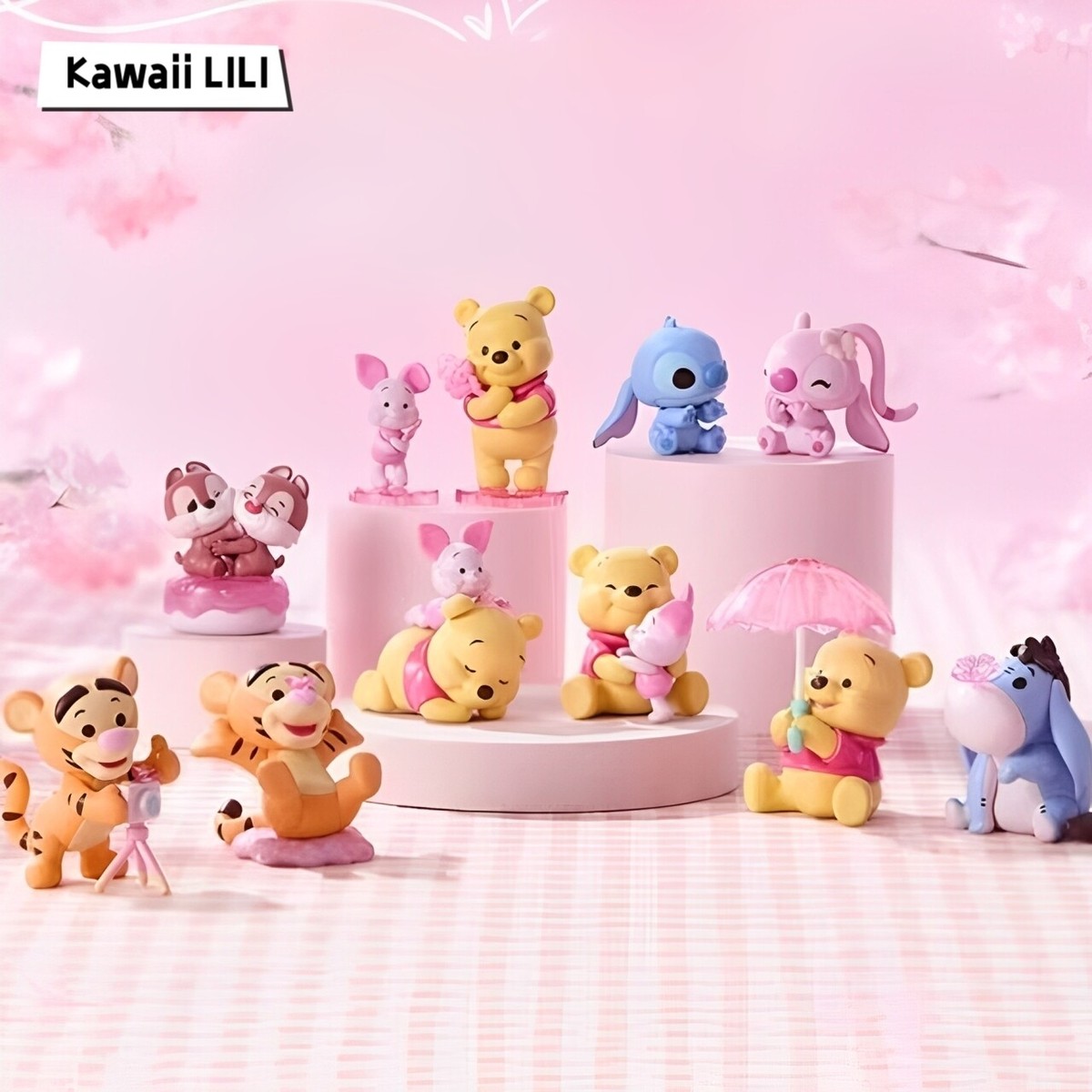 Set pooh and million 美しく、独創的で斬新なコレクション MINISO Disney Sakura Season Series Confirmed Blind Box Figure Art