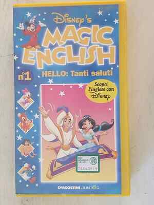 VHS USED WALT DISNEY MAGIC ENGLISH N.1 HELLO SO VIELE GRÜSSE