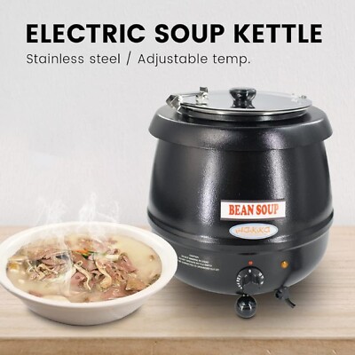 Clivia 11 Qt Soup Kettel Countertop Electric Food Warmer with Hinged Lid