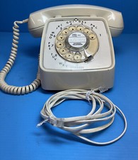 Vintage GTE Automatic Electric Rotary Dial Desk Telephone Ivory Corded Very Nice